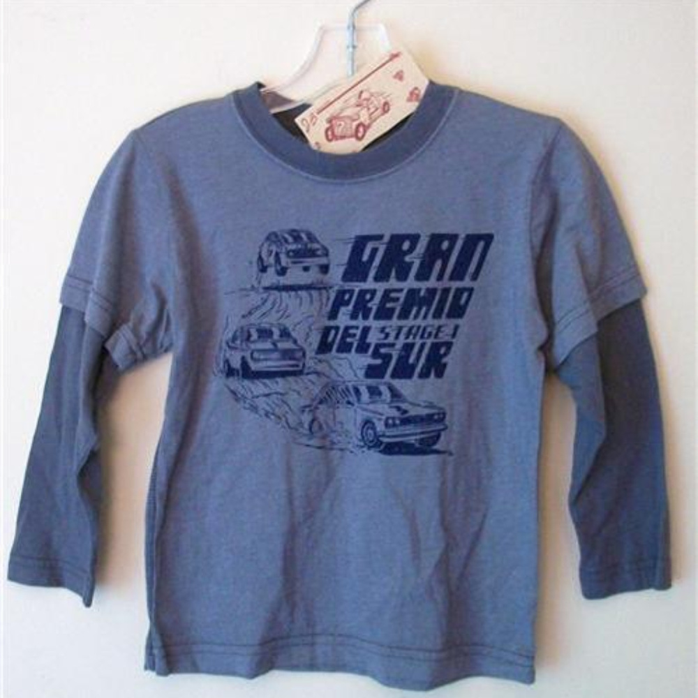 BOYS SHIRT GRAND PRIX TEE  NWT LAYERED Designer